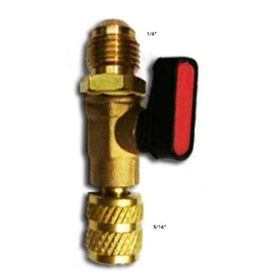ADDAPTOR BALL VALVE 1/4" SAEM #5/16" SAEF ADDAPTOR BALL VALVE 1/4" SAEM #5/16" SAEF, ACRTOOLS