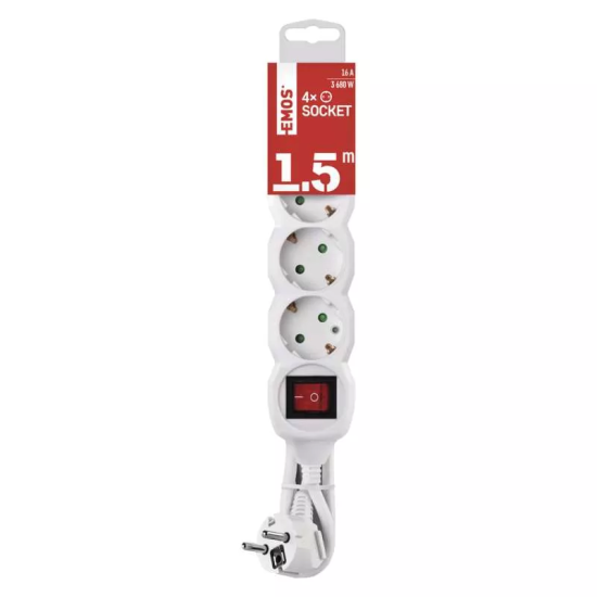 Power Strip 1,5m, 4 sockets white Power Strip 1,5m, 4 sockets white