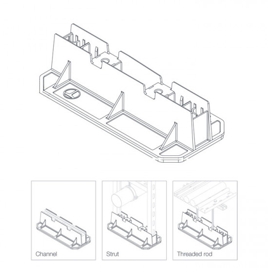 MULTI-FOOT Floor Fastening system 600mm x 220mm x 95mm "Large", BBJ
