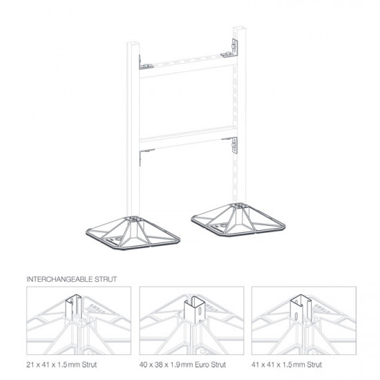 Fastening system ''H-FRAME'' 305x305x75mm SMALL, BBJ