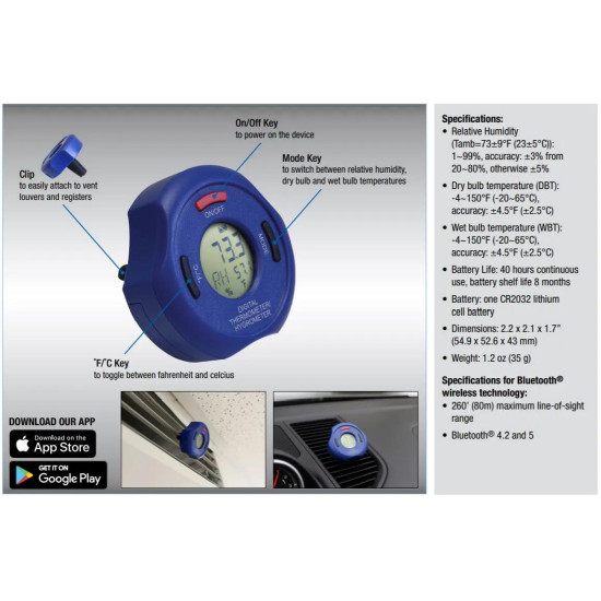 52234-BT-DIGITAL-THERMOMETER-HYGROMETER-BLUETOOTH-MASTERCOOL