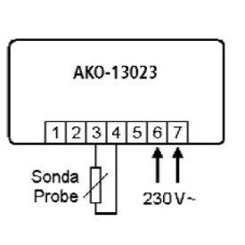 THERMOSTAT AND THERMOMETER Range from -50 ºC to +99 ºC, ΑΚΟ - 13023 , panel mounting, small format "AKO"