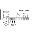Input controllers 4/20mA Range from -999 to +999. 2 relays, panel mounting "AKO"