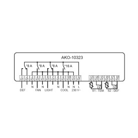 THERMOSTAT  AKO -10323 -50°C to +99°C, Panel Mount 150x31 mm, 4 relays "AKO"