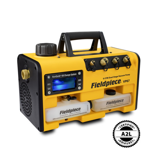 ΑΝΤΛΙΑ ΚΕΝΟΥ VP67EU, 6CFM, (180lt/min), 1/2Hp, 15mic, 230/110VAC, A2L, FIELDPIECE 