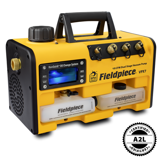 VACUUM PUMP VPX7EU, 10CFM, (283lt/min), 3/4Hp, 15mic, 230 DC inverter, A2L, FIELDPIECE