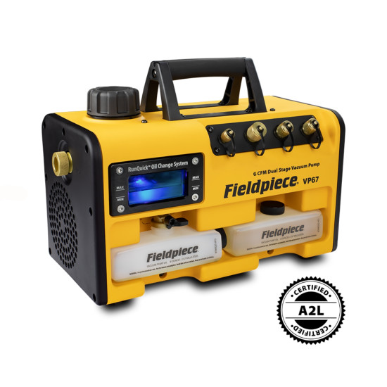 VACUUM PUMP VP633EU, 6CFM, (170lt/min), 1/2Hp, 15mic, 230/110VAC, ATEX (A3), FIELDPIECE