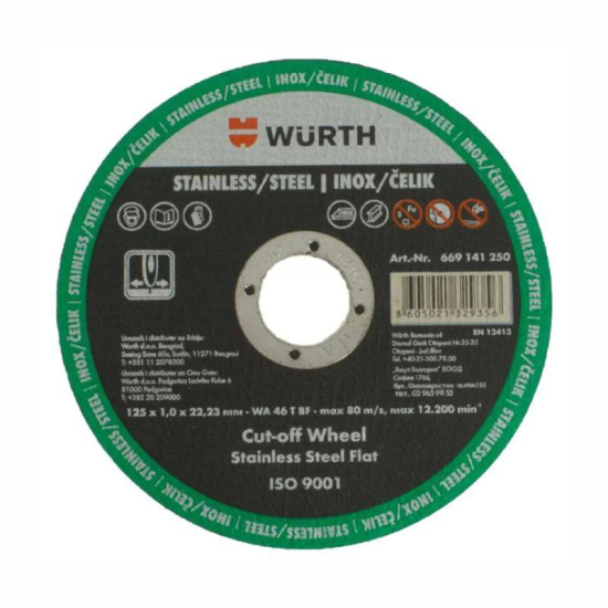 Cutting disc for steel and INOX steel WURTH