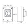 ΔΙΑΚΟΠΤΗΣ On-Off, 32Α, 230v, 3πολικός, 11Kw, στεγανότητος IP66, Xtra ASPEN