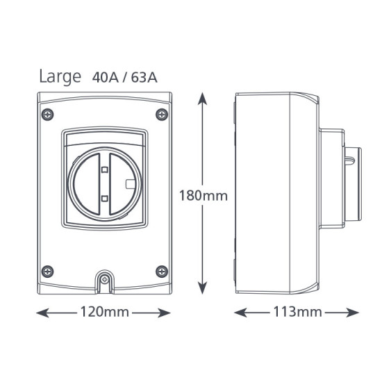 ΔΙΑΚΟΠΤΗΣ On-Off, 32Α, 230v, 3πολικός, 11Kw, στεγανότητος IP66, Xtra ASPEN