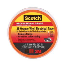 Electrician insulating tape 20m x 19mm,Orange colour from SCOTCH 3M ...
