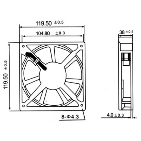 QUALITIVE FAN, HIGH SPEED, 220V, 12x12cm, SLEEVE BEARING, ACRTOOLS QUALITIVE FAN, HIGH SPEED, 220V, 12x12cm, SLEEVE BEARING, ACRTOOLS