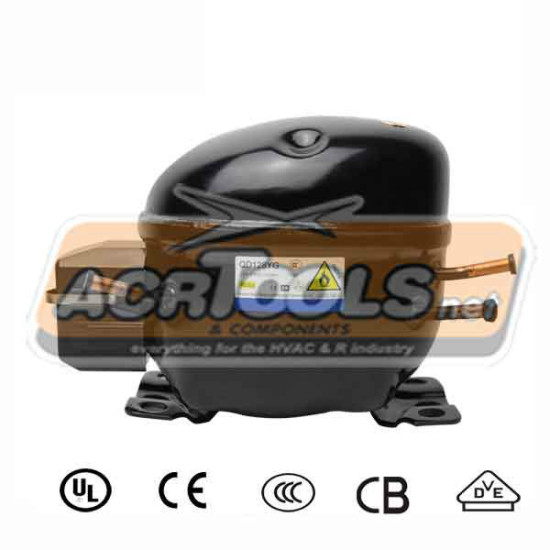 Domestic Compressor QD128YG, 1/4ΗΡ, R600a, LOW, ACRTOOLS Domestic Compressor QD128YG, 1/4ΗΡ, R600a, LOW, ACRTOOLS