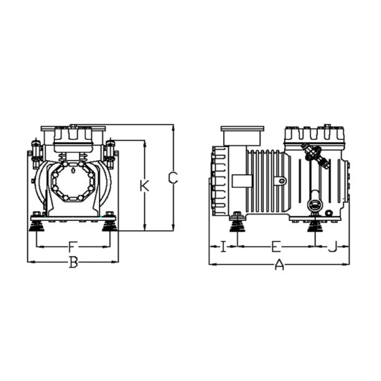 SEMI HERMETIC 2 DEGREE COMPRESSOR DS12VR.4X , 12.5HP,  GELPHA COMPRESSORS