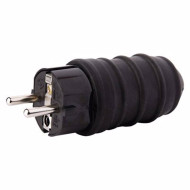 PLUG STRAIGHT GUM FORK for flexible cord IP44 - 16 amps , ACRTOOLS