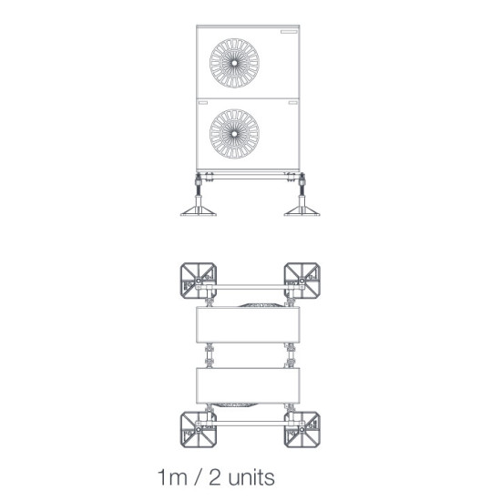 Support  system 2 units, 2 level 1m, "Standard"