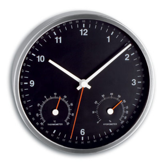 Wall clock with thermometer and hygrometer "TFA"