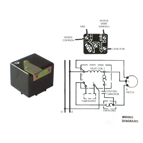 POTENTIAL RELAY, GENERAL ELECTRIC, -5hp...