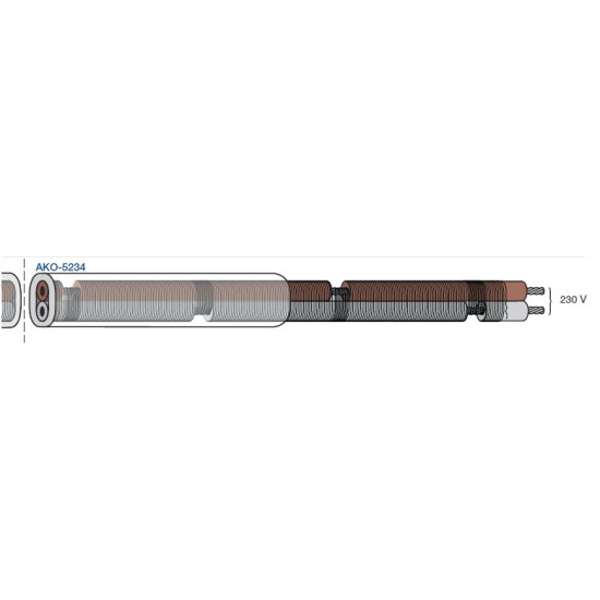 HEATING ELEMENT DRAINAGE 5234, with m / 30w / 230v "AKO" HEATING ELEMENT DRAINAGE 5234, with m / 30w / 230v "AKO"