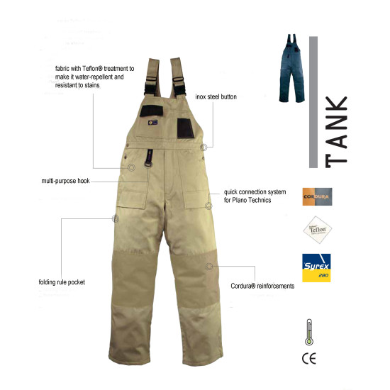MULTI-POCKET BIB OVERALL "TANK" LARGE BLUE "ACRTOOLS" MULTI-POCKET BIB OVERALL "TANK" LARGE BLUE "ACRTOOLS"