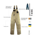 MULTI-POCKET BIB OVERALL "TANK" LARGE BEIGE  "ACRTOOLS" 