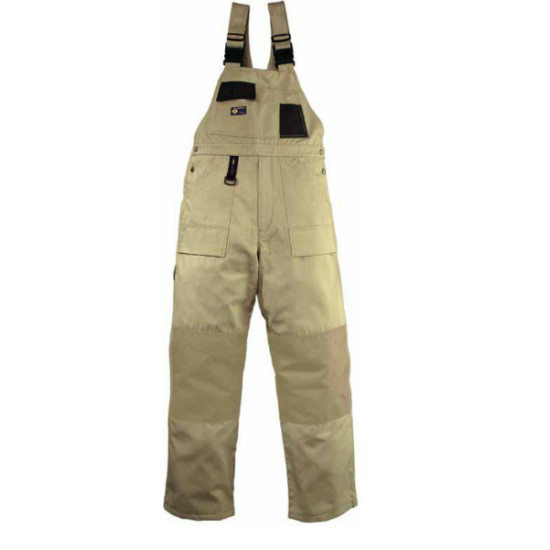 MULTI-POCKET BIB OVERALL "TANK" LARGE BEIGE  "ACRTOOLS" 