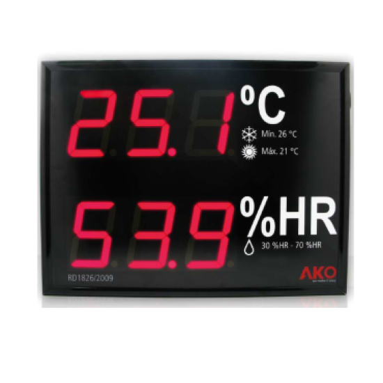 Temperature-Humidity meter of large dimencions ,D17023,-9/+60ºC,230V,AKO ... Temperature-Humidity meter of large dimencions ,D17023,-9/+60ºC,230V,AKO ...