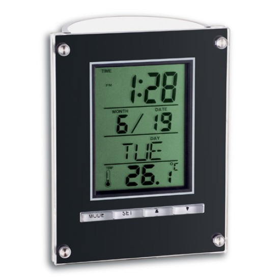 Digital alarm clock with pen pot, Black Digital alarm clock with pen pot, Black