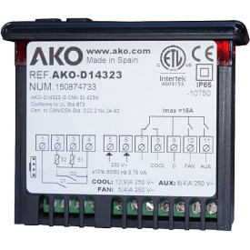 Temperature controller with 3 relay,14323,-50/+150ºC,230V,timer defrost,decimal point,AKO ...