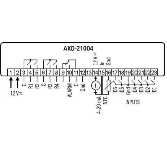 CONTROLLER 4 STAGES MULTI-STEP CONTROL PANEL MOUNT 14540,4pr outp+al "AKO"