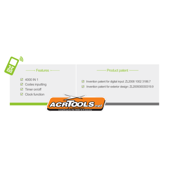 UNIVERSAL A/C REMOTE CONTROL,ACR3999,4000 in 1,ACRTOOLS UNIVERSAL A/C REMOTE CONTROL,ACR3999,4000 in 1,ACRTOOLS