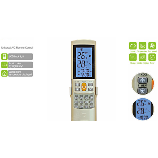 UNIVERSAL A/C REMOTE CONTROL,ACR828,2000 in 1 , ACRTOOLS UNIVERSAL A/C REMOTE CONTROL,ACR828,2000 in 1 , ACRTOOLS