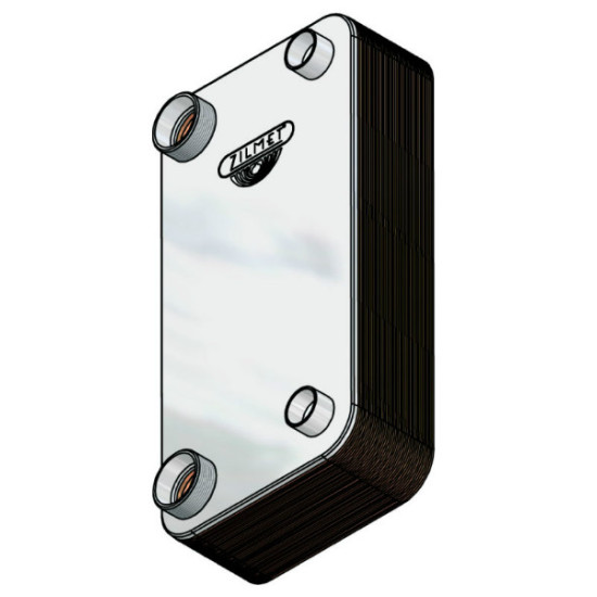Heat Exchanger ZC450*40P, suitable also with R410a, 35mm OD-2"NPT, 48ΚW, "ZILMET" Heat Exchanger ZC450*40P, suitable also with R410a, 35mm OD-2"NPT, 48ΚW, "ZILMET"
