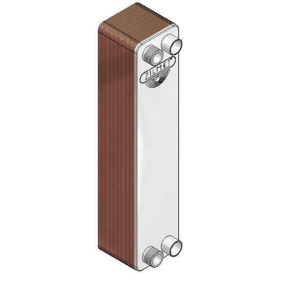 Heat Exchanger ZC500*10P, suitable also with R410a, 28.7mm OD-1"NPT, 5.6ΚW, "ZILMET" Heat Exchanger ZC500*10P, suitable also with R410a, 28.7mm OD-1"NPT, 5.6ΚW, "ZILMET"