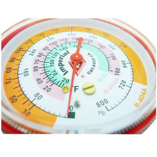 GAUGE REFRIGERANT HIGH, 422CR R22,410a,404a, IMPERIAL GAUGE REFRIGERANT HIGH, 422CR R22,410a,404a, IMPERIAL