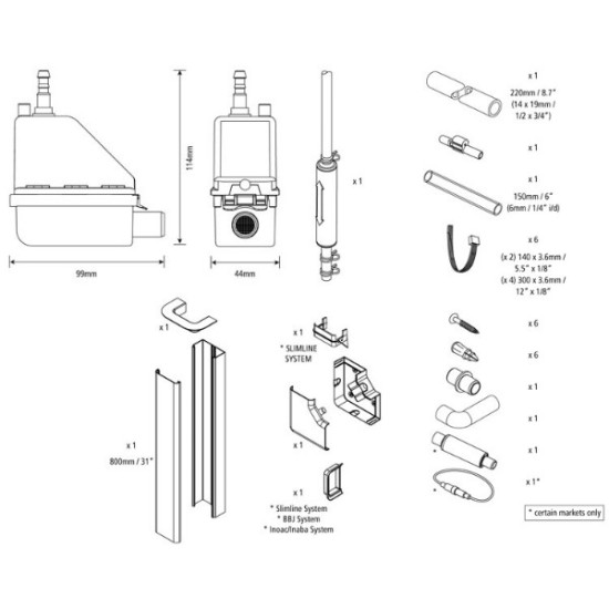 CONDENSATE PUMP "ΜΙΝΙ LIME SILENT+" Κit CONDENSATE PUMP "ΜΙΝΙ LIME SILENT+" Κit, ASPEN