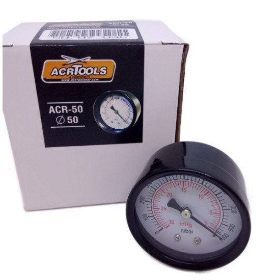 VACUUM GAUGE 50mm (back) for VACUUM PUMP, ACRTOOLS VACUUM GAUGE 50mm (back) for VACUUM PUMP, ACRTOOLS