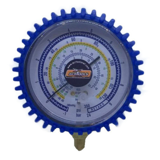 GAUGE LOW, Φ80mm, R134a, R404, 407C, 22, ACRTOOLS GAUGE LOW, Φ80mm, R134a, R404, 407C, 22, ACRTOOLS