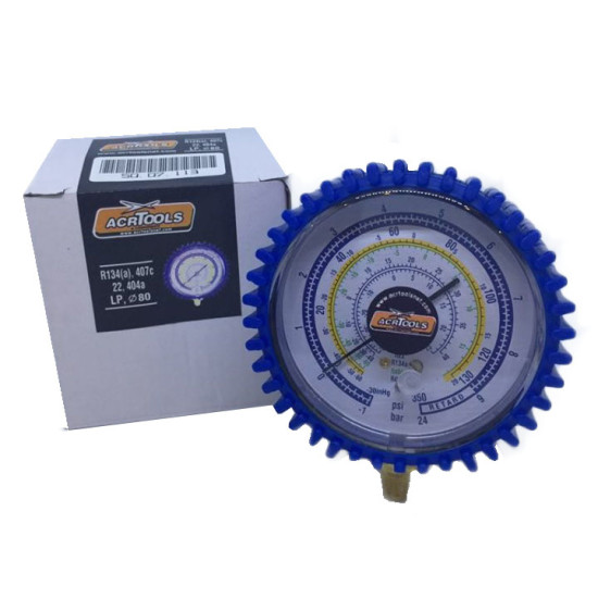 GAUGE LOW, Φ80mm, R134a, R404, 407C, 22, ACRTOOLS GAUGE LOW, Φ80mm, R134a, R404, 407C, 22, ACRTOOLS