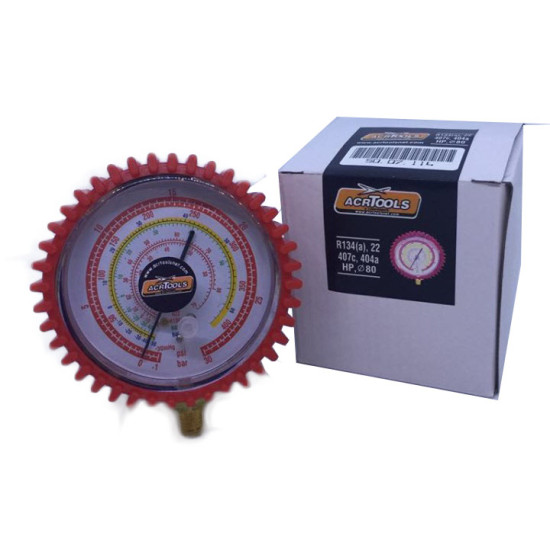 GAUGE HIGH, Φ80mm, R134a, R404, 407C, 22, ACRTOOLS GAUGE HIGH, Φ80mm, R134a, R404, 407C, 22, ACRTOOLS