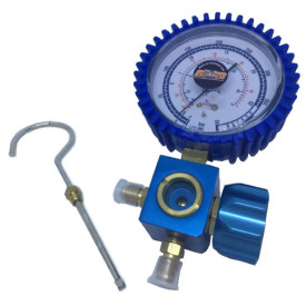 SERVICE MANIFOLD, SINGLE GAUGE, WITH LIQUID INDICATOR, "Heavy duty", R32/410a, ACRTOOLS
