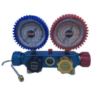 SERVICE MANIFOLD  4PLE, ALUMINIUM, WITH LIQUID INDICATOR, "Heavy duty", R134a, 404, 407c, 22, ACRTOOLS